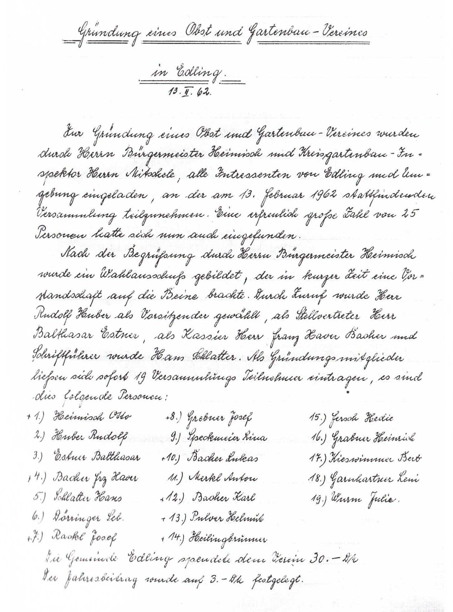 Rückblick 1962–2002 — 40 Jahre OGV Edling